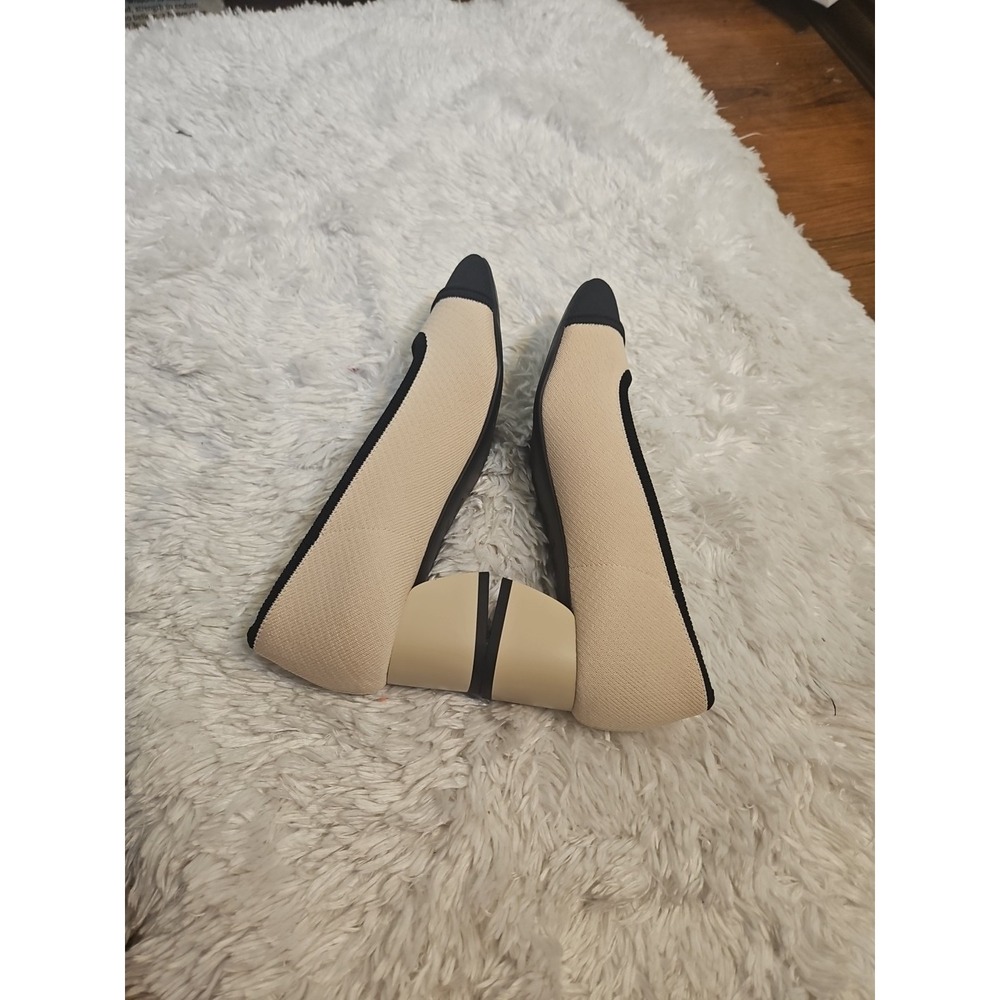 Vivaia Julie Round-Toe‎ Chunky Heels Beige Black Women's ARCH Pro  Size 8.5 - Picture 6 of 12